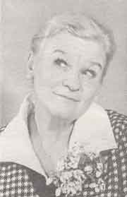 Anna Russell as she appeared in the programme for “The Last Gasp of Anna Russell with Resuscitation by Colin Croft”.