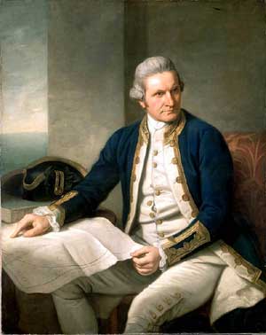Portrait of Captain James Cook who put down the first brew in Oceania in 1793.