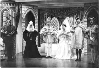 The cast of Rumpelstilskin in 1969. L to R, James Langdon (Rumplestilskin), Valerie Roye, Alan Kingsford-Smith, Kelly McPhillips, Donald Warner and Wayne Swadling.